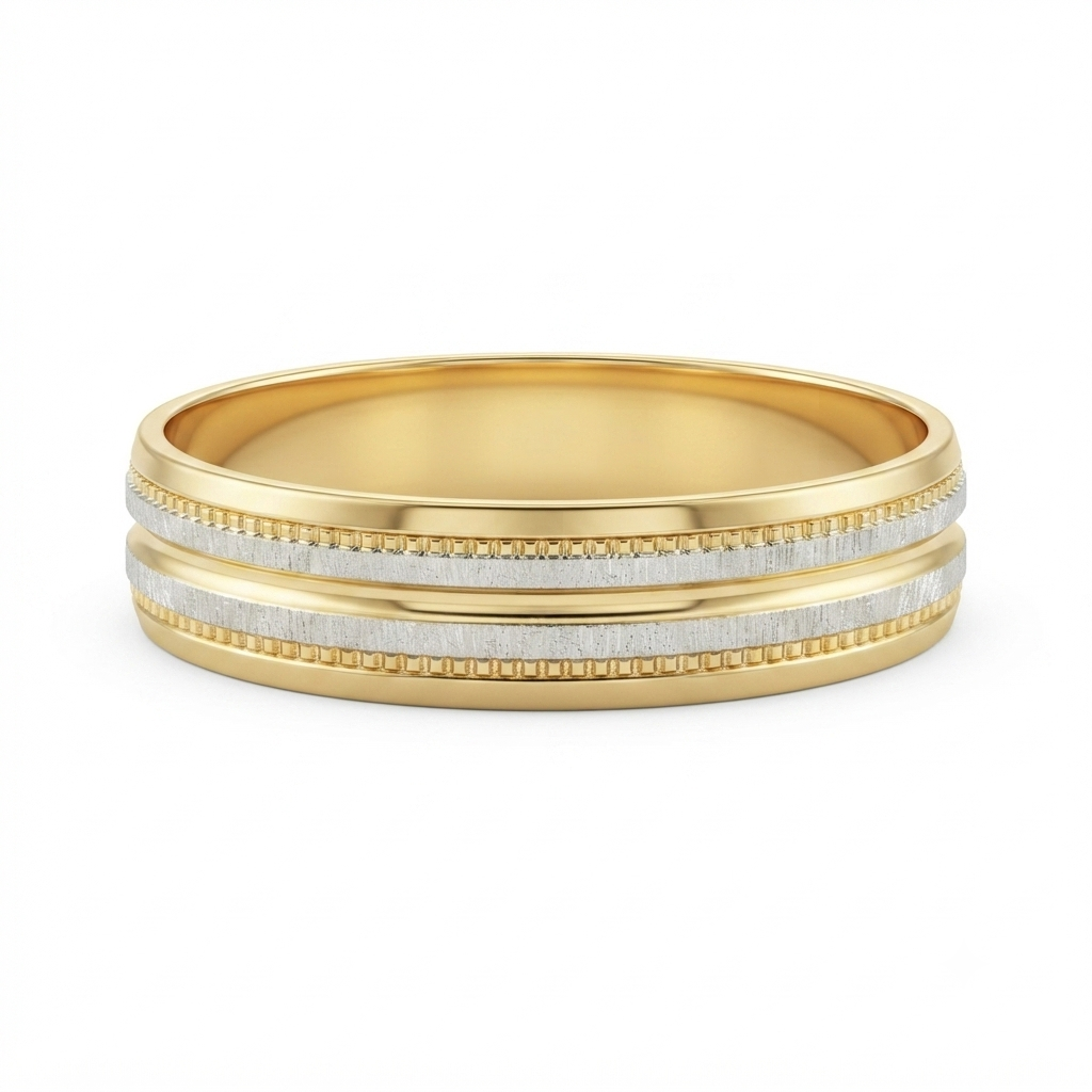 Argolla 2 Oros calibre 4.0mm hueco oro 10 kilates