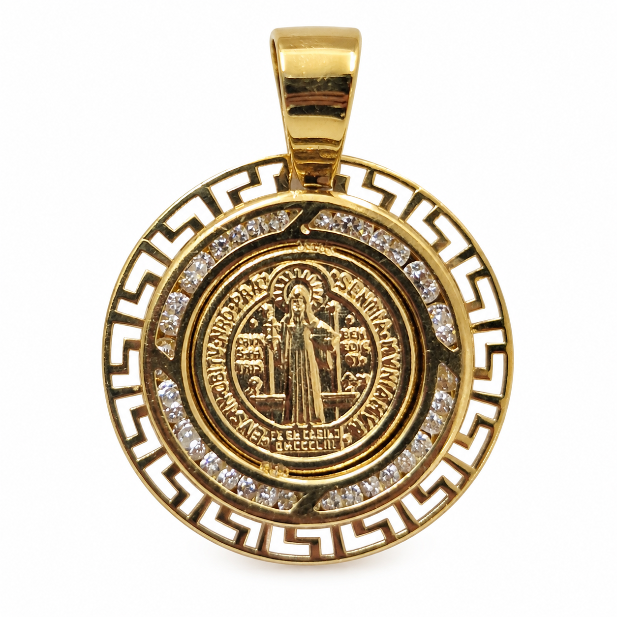 Medalla 270.0 Dorado San Benito oro 10 kilates con piedra